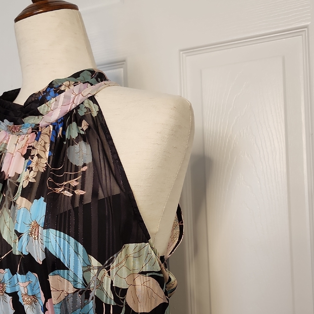 Adrianna Papell Black Floral Maxi Dress - Picture 6 of 12